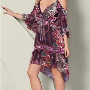 High Low Velvet Dress